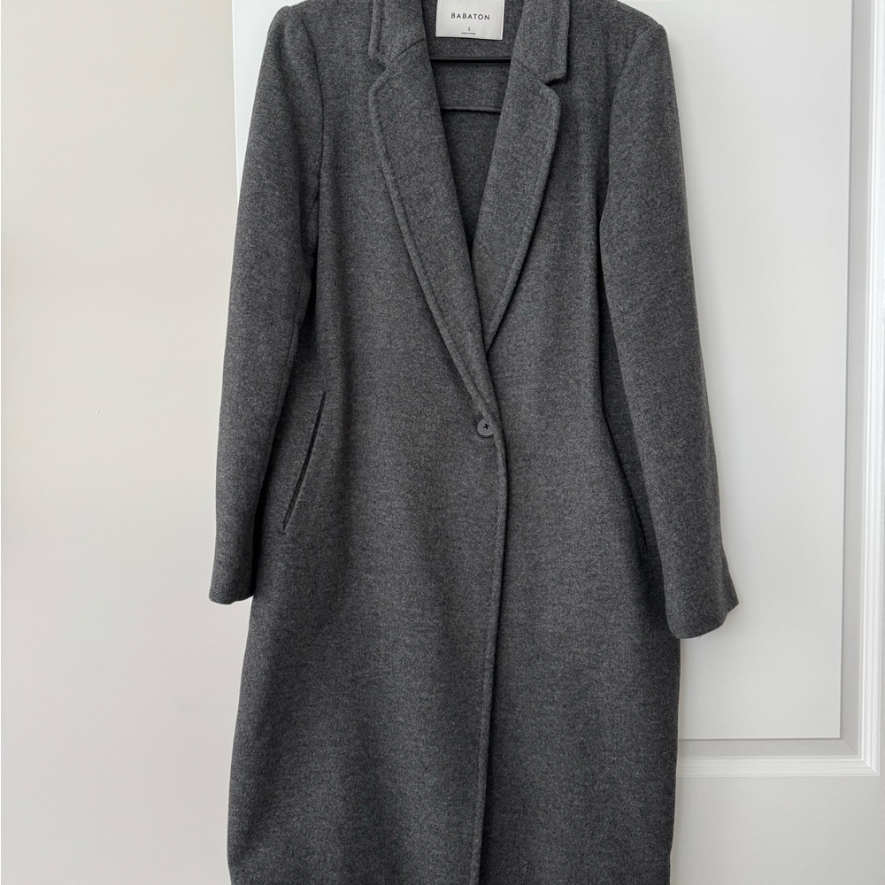 Aritzia Babaton The Stedman Coat -Virgin Wool in charcoal